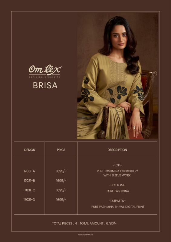 Omtex brisa pashmina dress materials wholesale